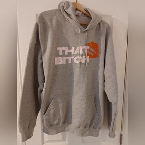 THAT B*TCH Heather Grey Hoodie / 2XL hooded sweater W/ drop shoulder
